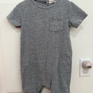 Miles the label boys Gray Short Sleeve Baby Romper
